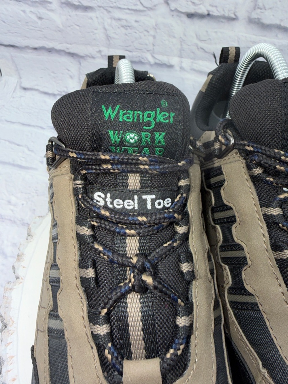 Wrangler WORK WEAR Men’s STEEL TOE Non-Slip Low Top Shoes Brown Size 7 - Picture 3 of 12